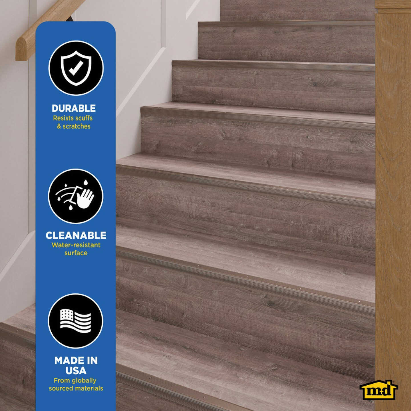 M-D Building Products 1-1/8 In. X 1-1/8 In. X 72 In. Pewter Aluminum Stair Edging with Screw Nails Image 5