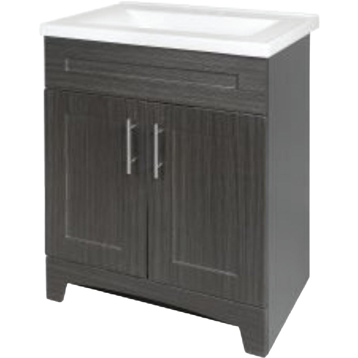 Royal Cabinets Moderna Grigio 24 In. W x 19 In. D x 36-3/4 In. H Vanity with White Cultured Marble Top Image 3