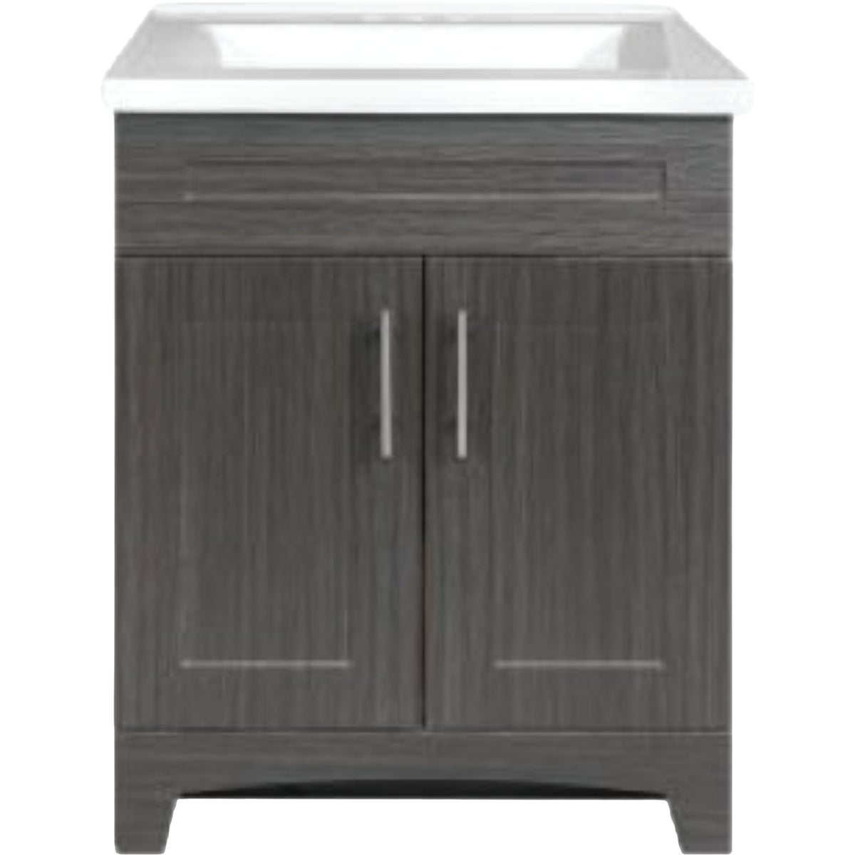 Royal Cabinets Moderna Grigio 24 In. W x 19 In. D x 36-3/4 In. H Vanity with White Cultured Marble Top