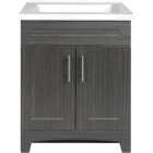 Royal Cabinets Moderna Grigio 24 In. W x 19 In. D x 36-3/4 In. H Vanity with White Cultured Marble Top Image 1