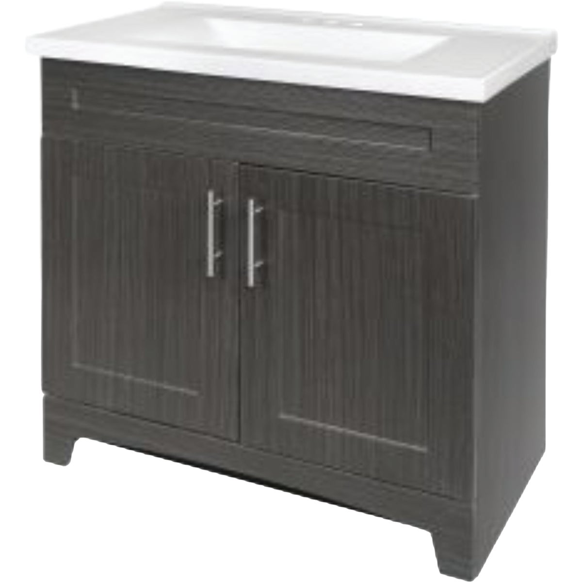 Royal Cabinets Moderna Grigio 31 In. W x 19 In. D x 36-3/4 In. H Vanity with White Cultured Marble Top Image 3