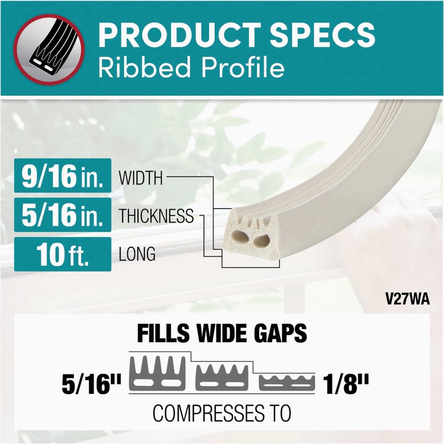 Frost King 9/16 In. x 10 Ft. White Wide Weatherseal Tape Image 3