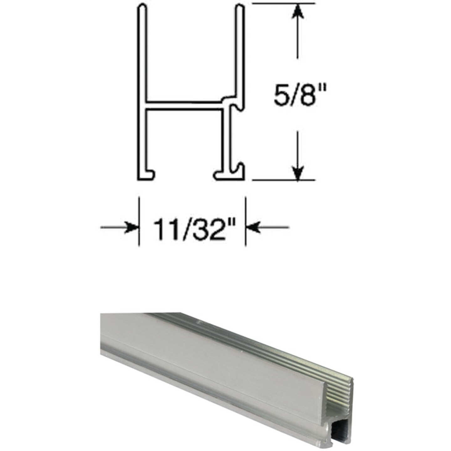 Prime-Line 11/32 In. x 5/8 In. x 72 In. Mill Triple Track Top Window Frame Image 1