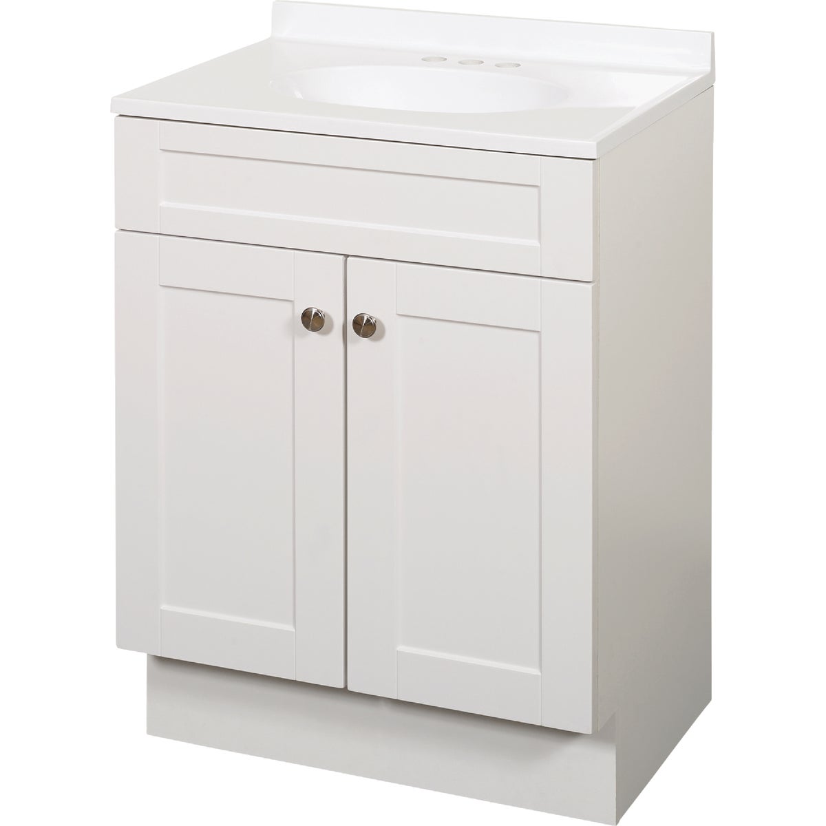 Zenith Zenna Home White 24 In. W x 35 In. H x 18 In. D Shaker Vanity with White Cultured Marble Top Image 1