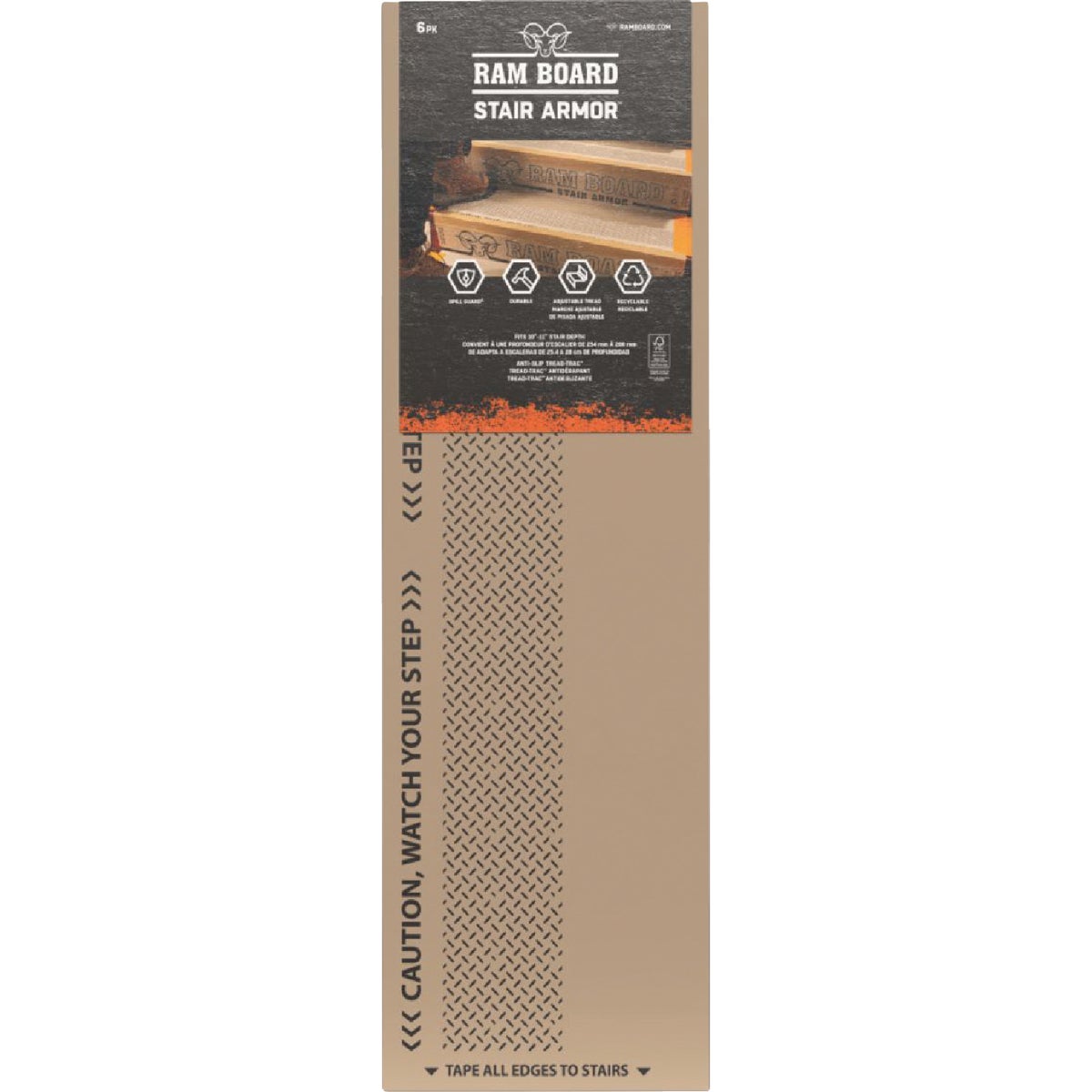 Ram Board Stair Armor 34 In. W x 19 In. H Stair Protector (6-Pack)