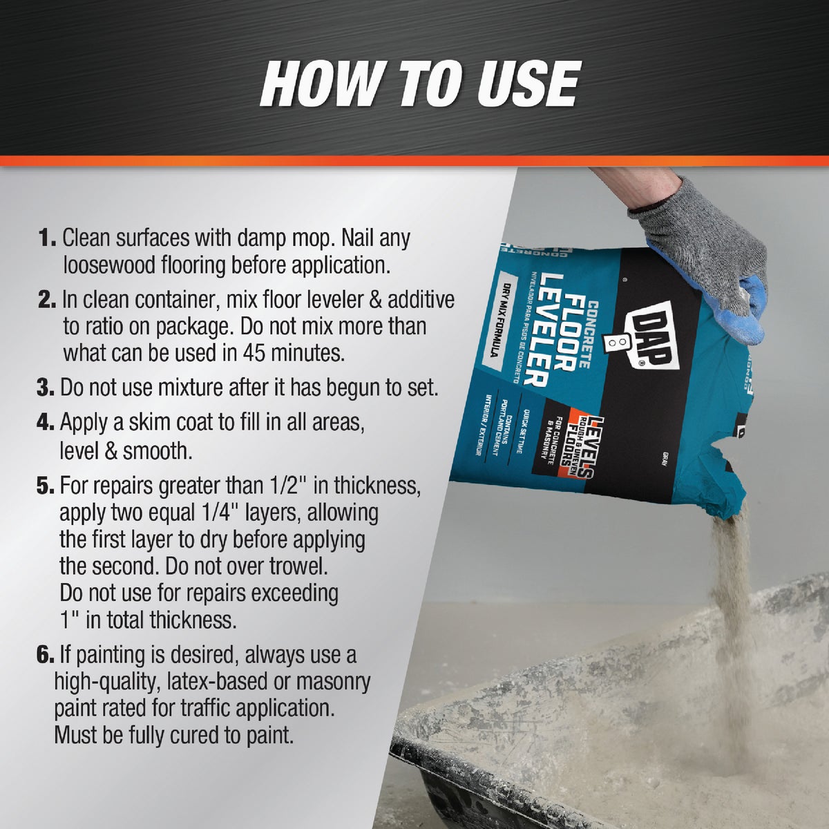 DAP 25 Lb. Concrete Floor Leveler, Gray Image 3