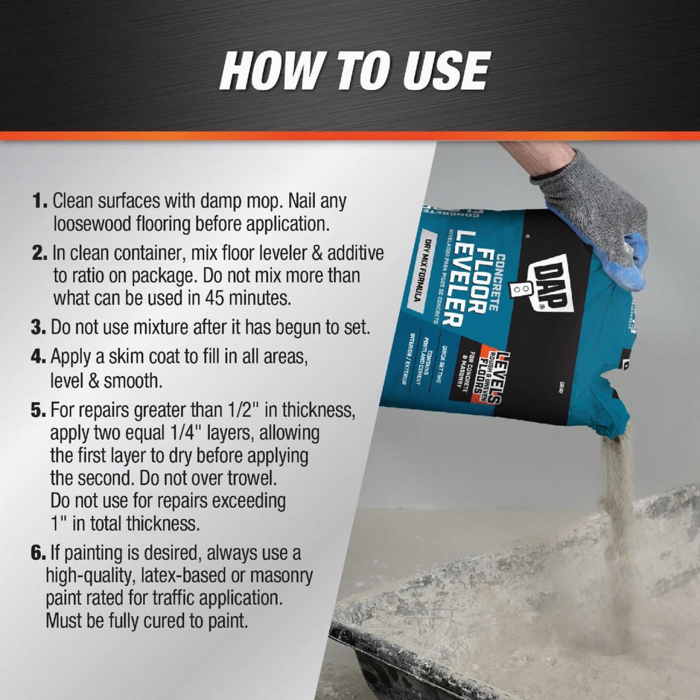 DAP 25 Lb. Concrete Floor Leveler, Gray Image 3