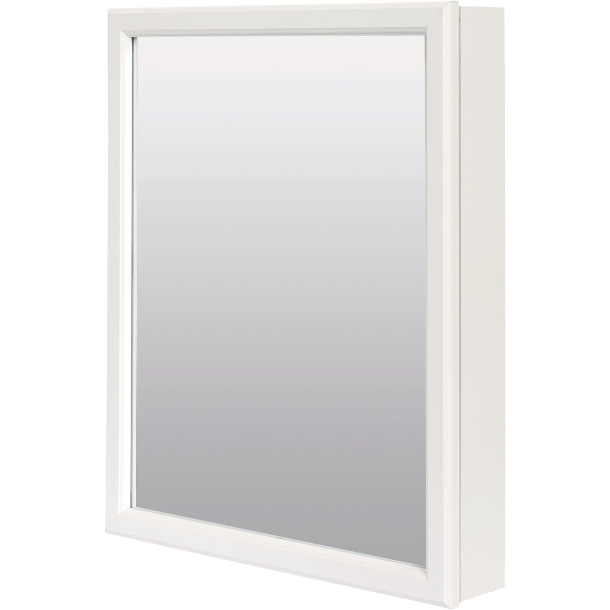 Zenna Home White 20 In. W. x 25 In. H. x 4.5 In. D. Single Mirror Surface Mount Framed Medicine Cabinet
