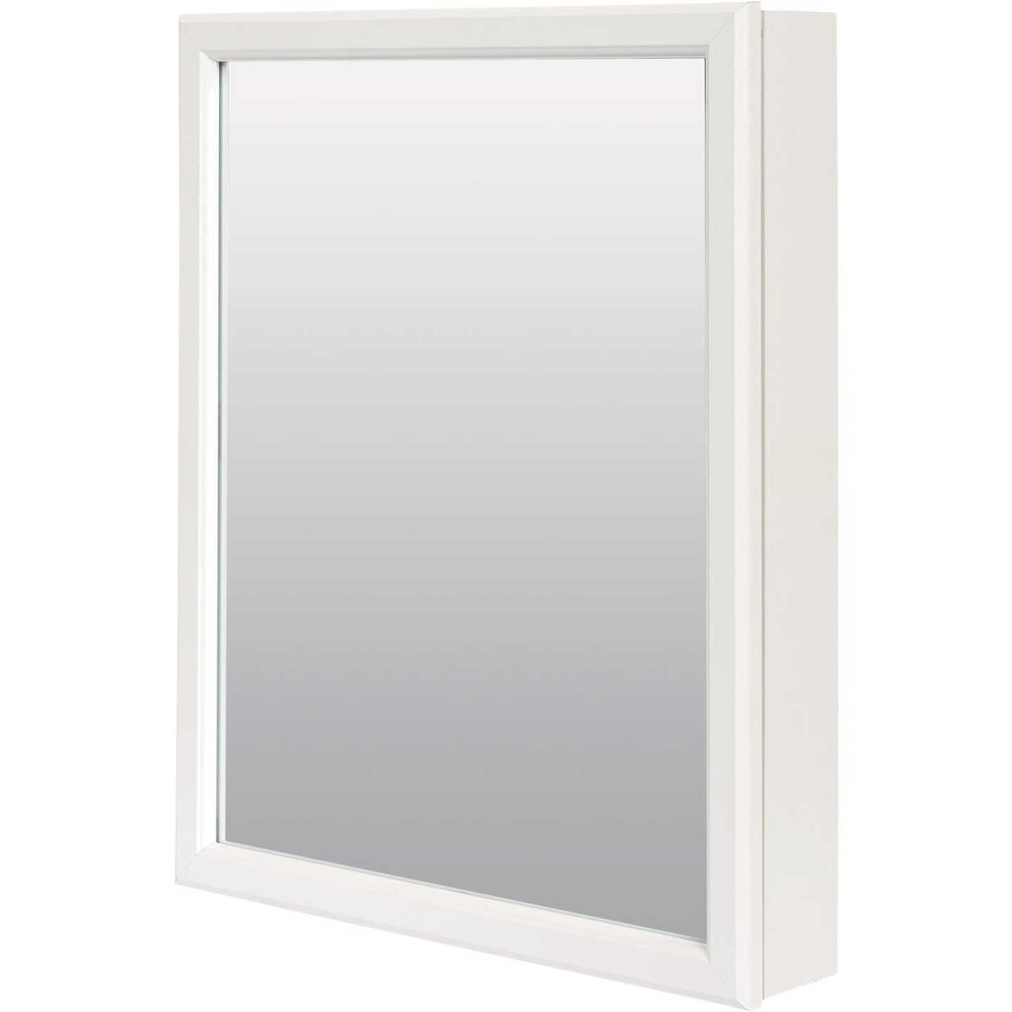 Zenna Home White 20 In. W. x 25 In. H. x 4.5 In. D. Single Mirror Surface Mount Framed Medicine Cabinet Image 1