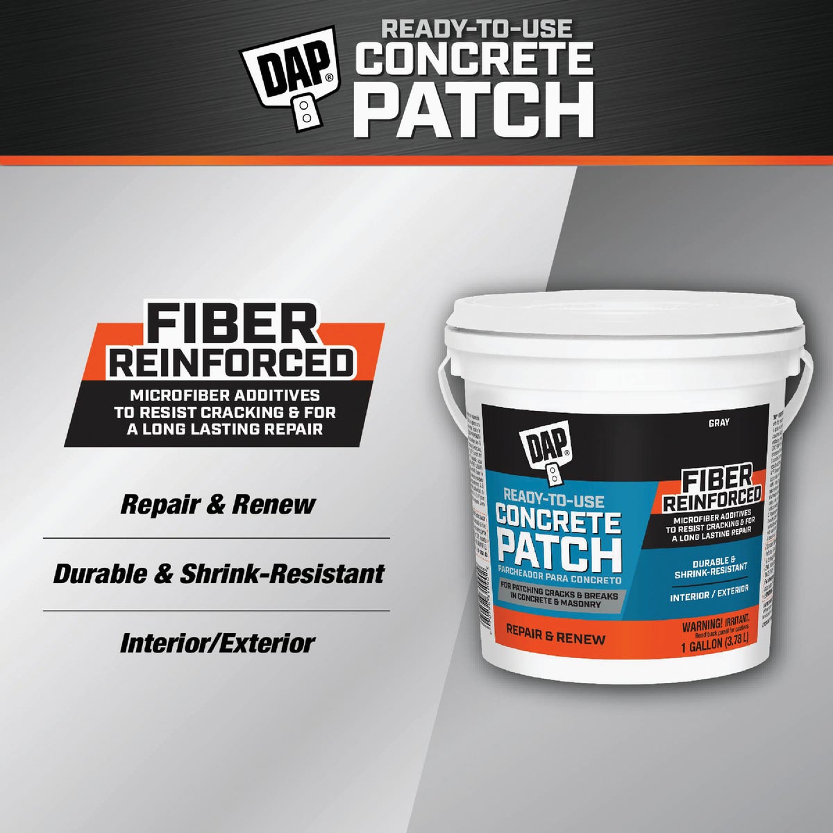 Dap 1 Gal. Ready-To-Use Concrete Patch, Gray Image 2