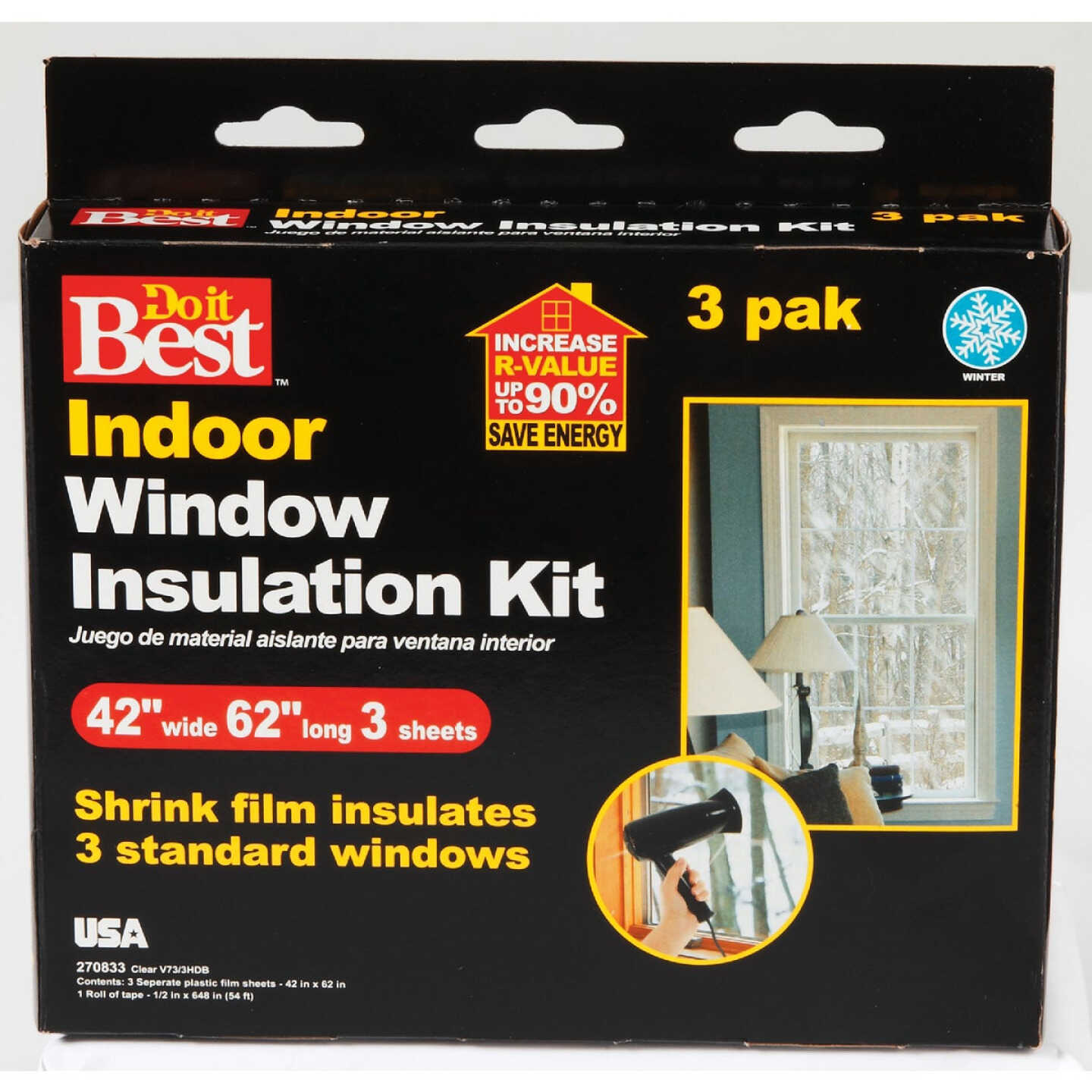 Do it Best 42 In. x 62 In. Indoor Shrink Film Window Kit (3-Pack) Image 3