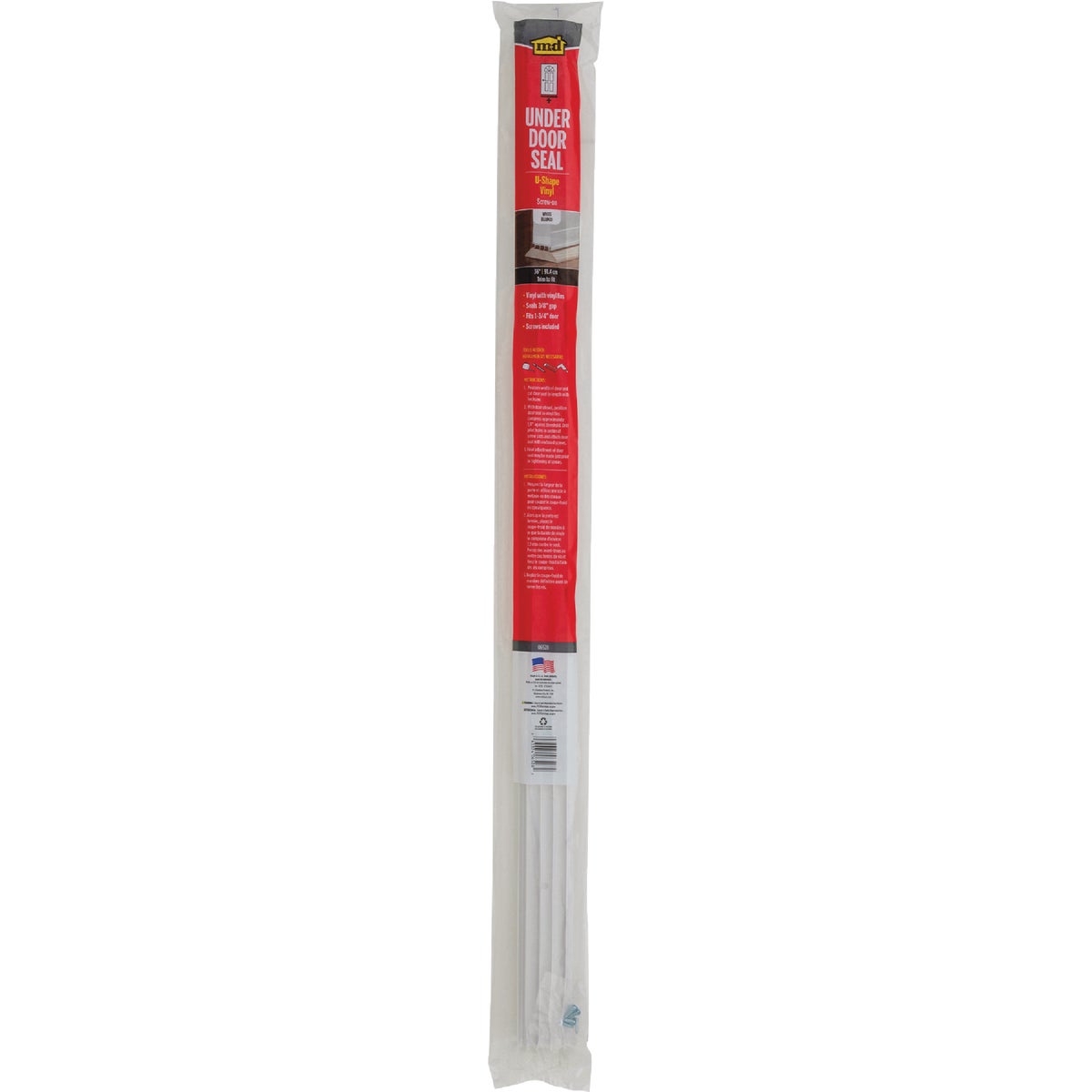 M-D Building Products 2 In. W. x 1.125 In. H. x 36 In. L. Vinyl White Door Bottom Image 5