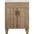 Zenna Home Palomino Tan 24 In. W x 34 In. H x 18 In. D Vanity with White Cultured Marble Top Image 1