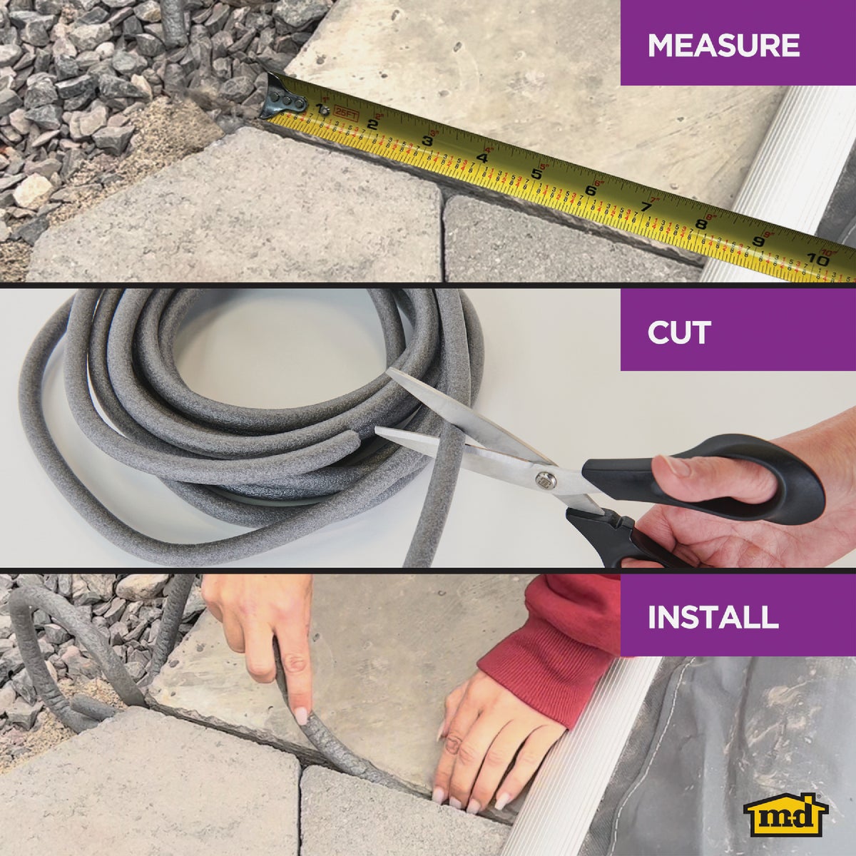 M-D Building Products 20 Ft. Gray Foam Backer Rod for Small 3/8 In. Gaps and Joints Image 5