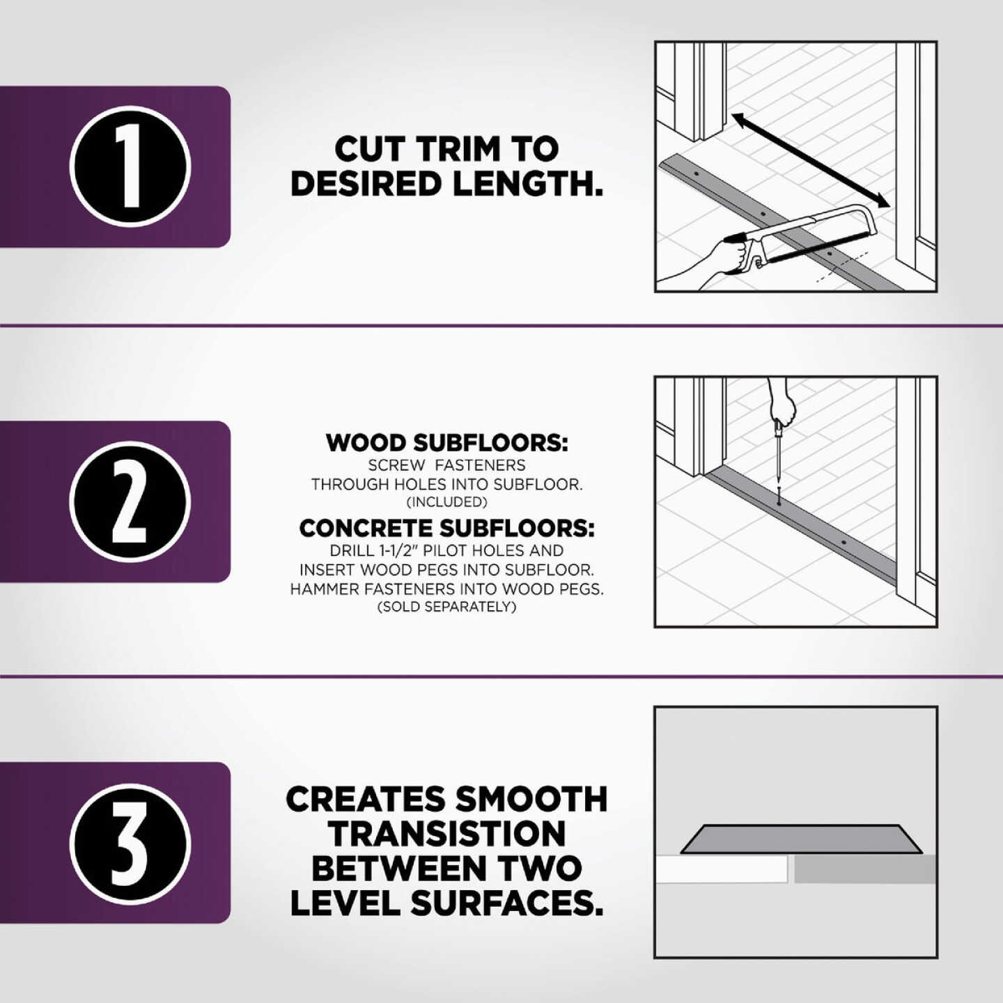 M-D Building Products 1-1/4 in. x 72 in. Unfinished Hardwood Seam Binder with Screws Image 6
