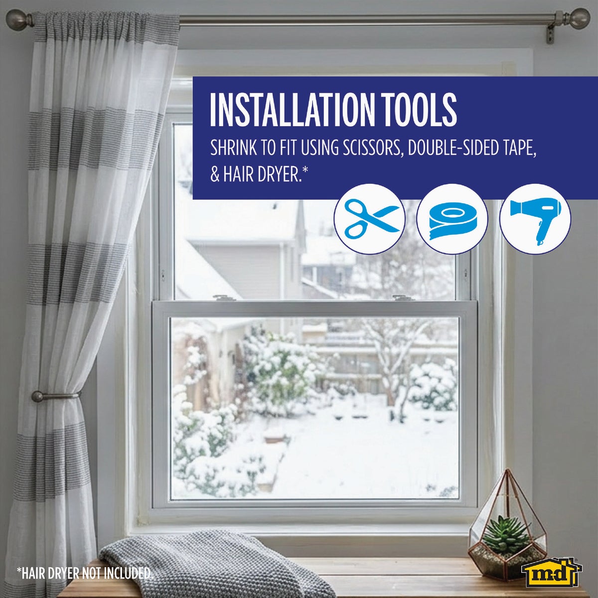 M-D Building Products Polar Block 42 In. x 62 In. Clear Plastic Window Insulation Kit Image 3