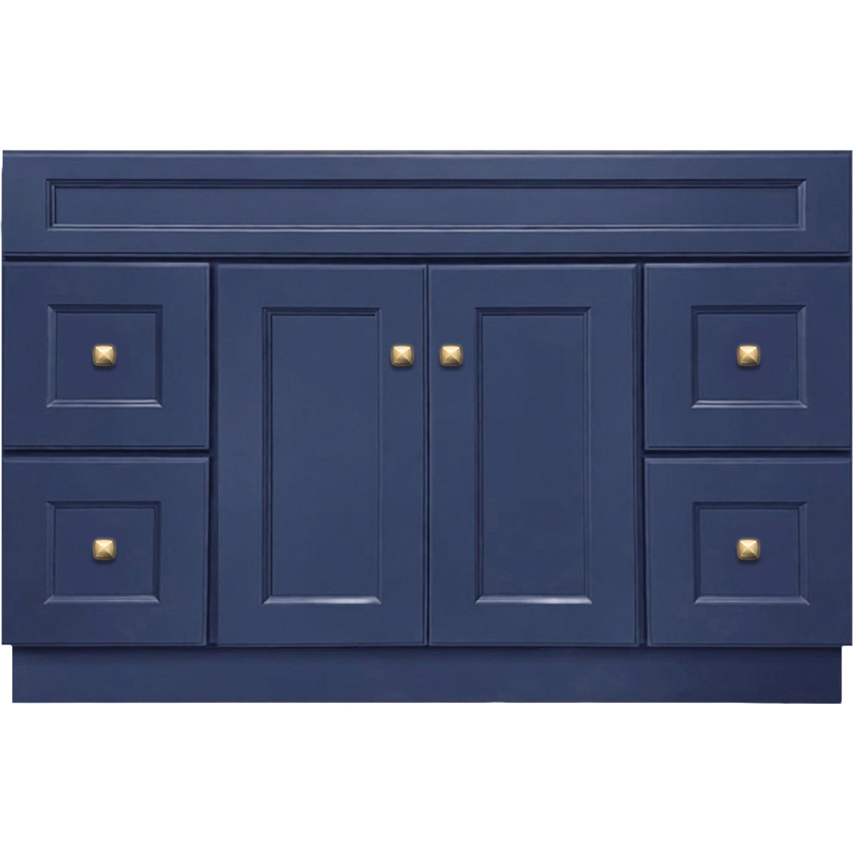 GHI Cabinets Sonona Blue 48 In. W x 34.5 In. H x 21 In. D Vanity Base without Top, 4 Drawer/2 Door