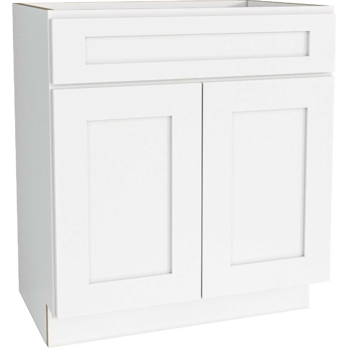 CraftMark Plymouth Shaker 30 In. W x 24 In. D x 34.5 In. H Ready To Assemble White Base Kitchen Cabinet Image 1