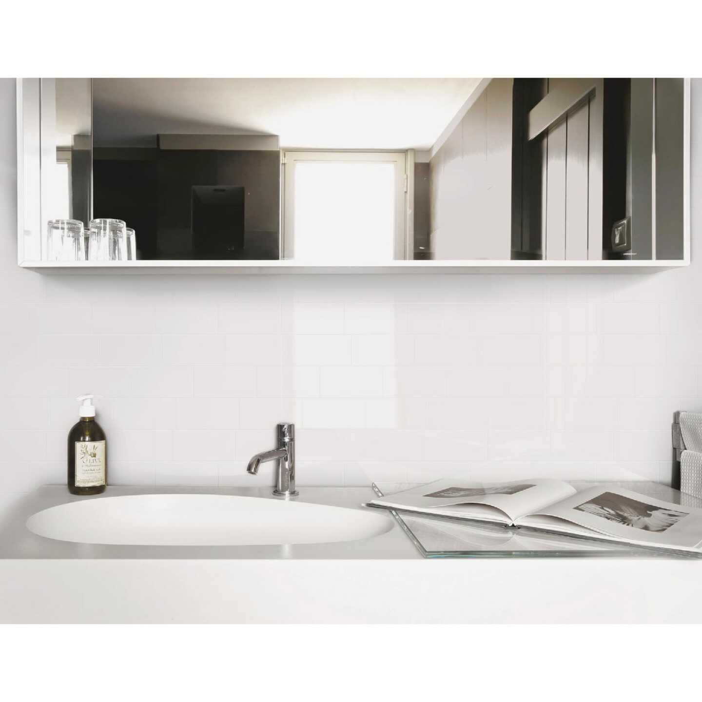 Emser Catch 3 In. x 6 In. Glossy Ice Ceramic Wall Tile (16.59 Sq. Ft./Case) Image 1