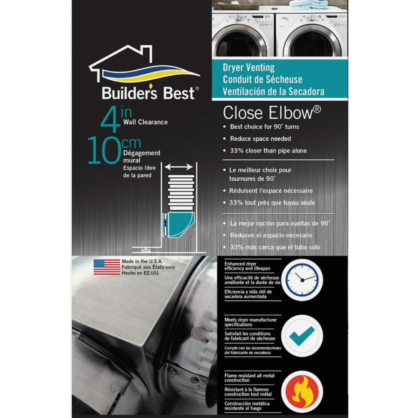 Builder's Best 4 In. Aluminum Dryer Elbow Image 3