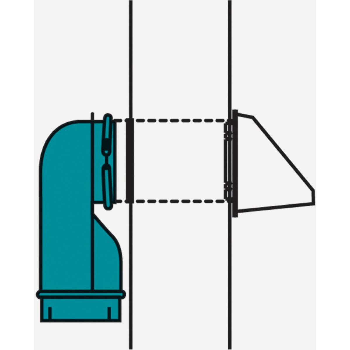 Builders Best 4-1/2 In. Heavy-Gauge Drawn Aluminum Wall Offset Dryer Elbow Image 2