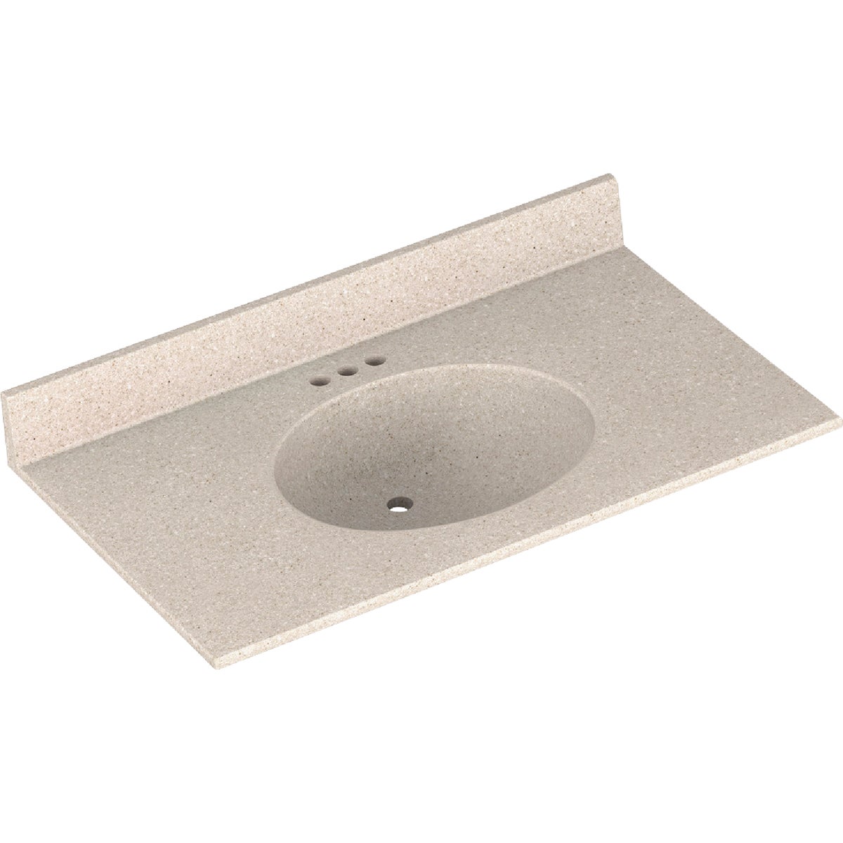 Bertch Oasis 37 In. x 22 In. Cast Polymer Tiramisu Vanity Top with Oval Bowl