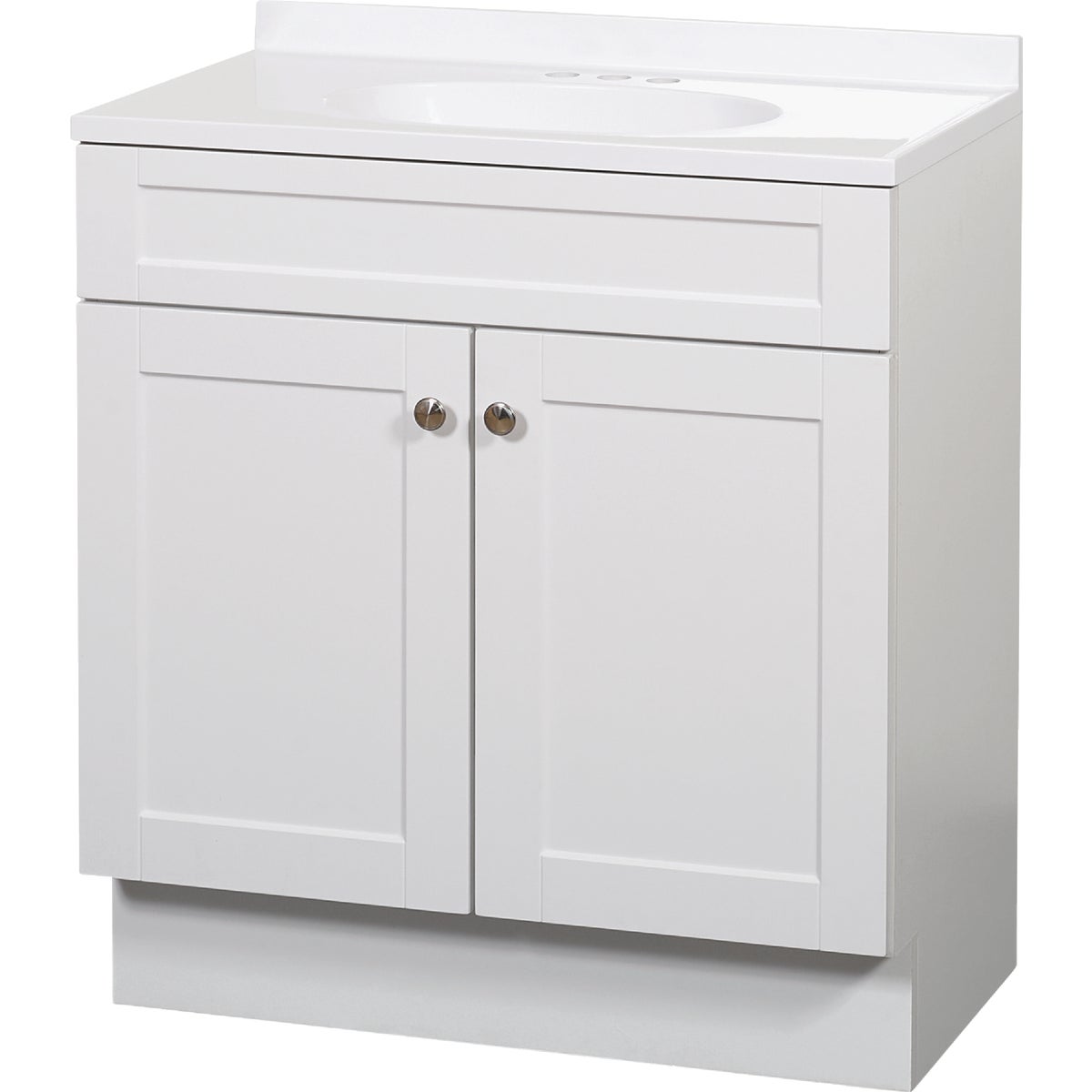 Zenith Zenna Home White 30 In. W x 35 In. H x 18 In. D Shaker Vanity with White Cultured Marble Top Image 1