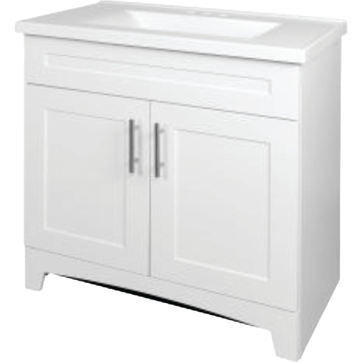 Royal Cabinets White 31 In. W x 19 In. D x 36 In. H Vanity with White Cultured Marble Top Image 2