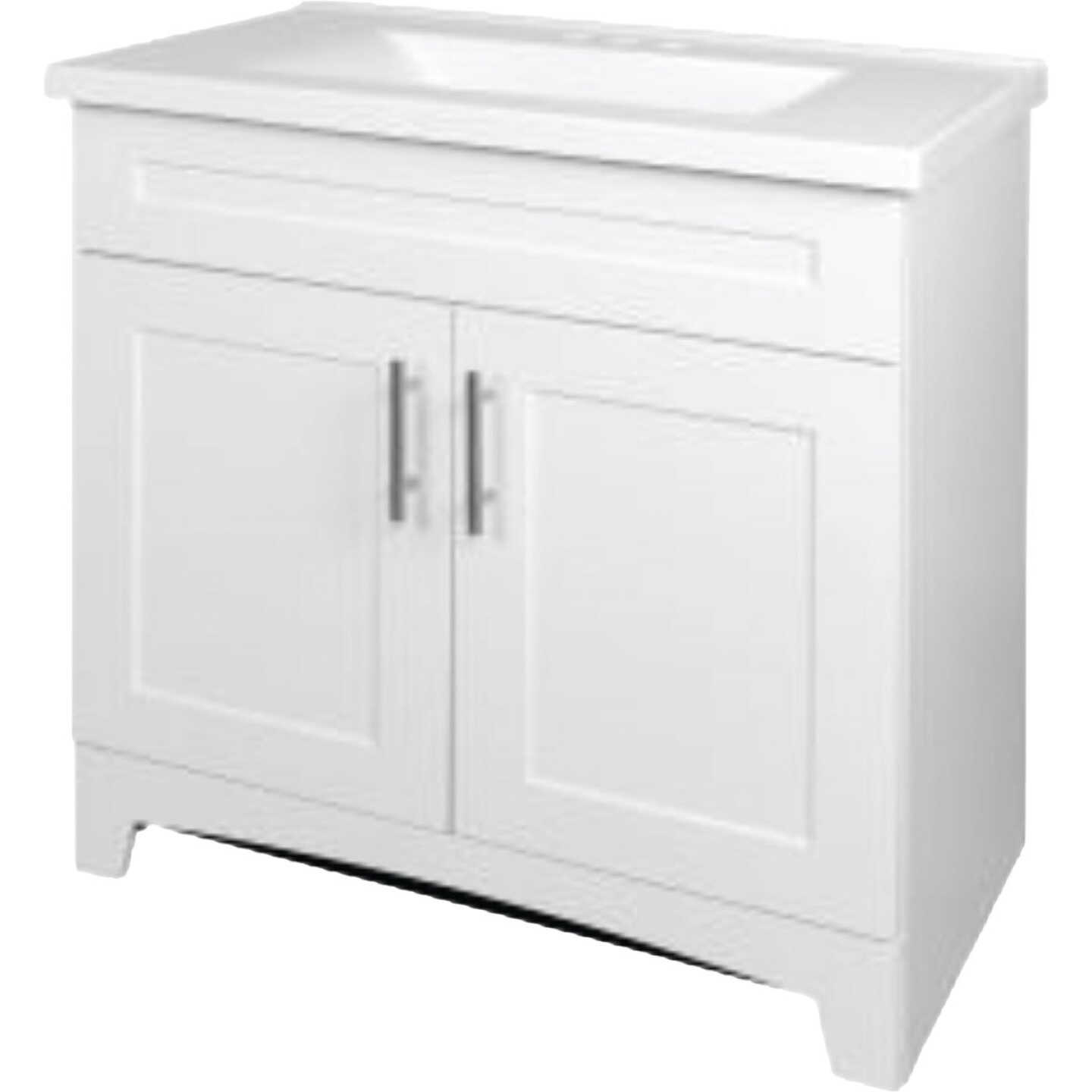Royal Cabinets White 31 In. W x 19 In. D x 36 In. H Vanity with White Cultured Marble Top Image 2