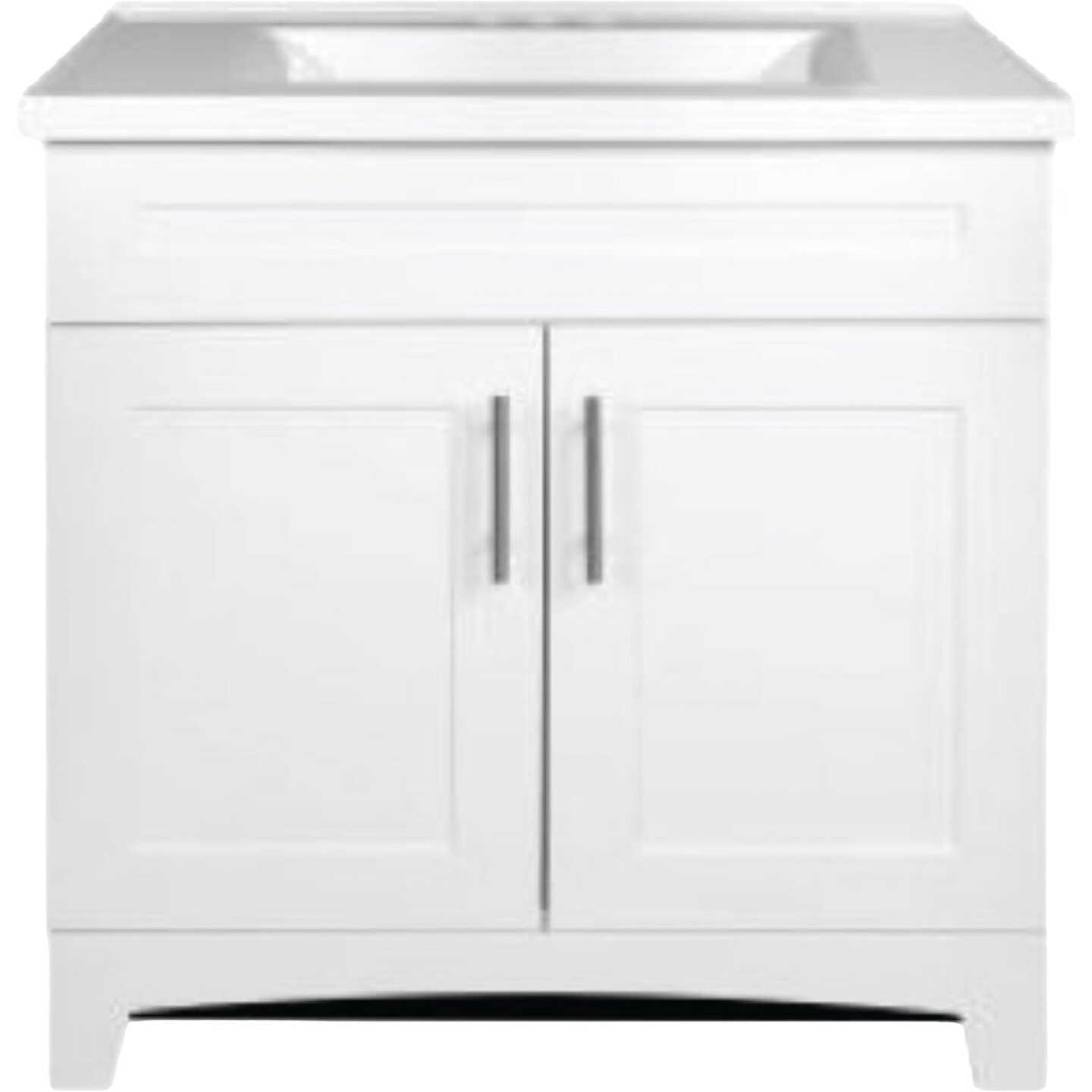 Royal Cabinets White 31 In. W x 19 In. D x 36 In. H Vanity with White Cultured Marble Top Image 1