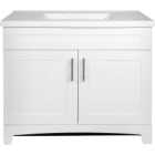 Royal Cabinets White 37 In. W x 19 In. D x 36 In. H Vanity with White Cultured Marble Top Image 1
