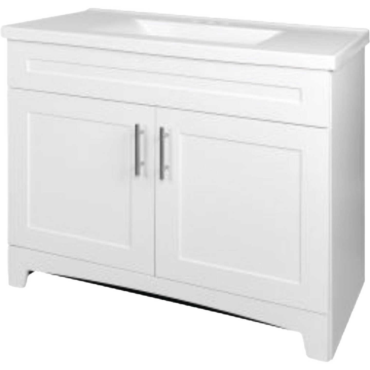 Royal Cabinets White 37 In. W x 19 In. D x 36 In. H Vanity with White Cultured Marble Top Image 3