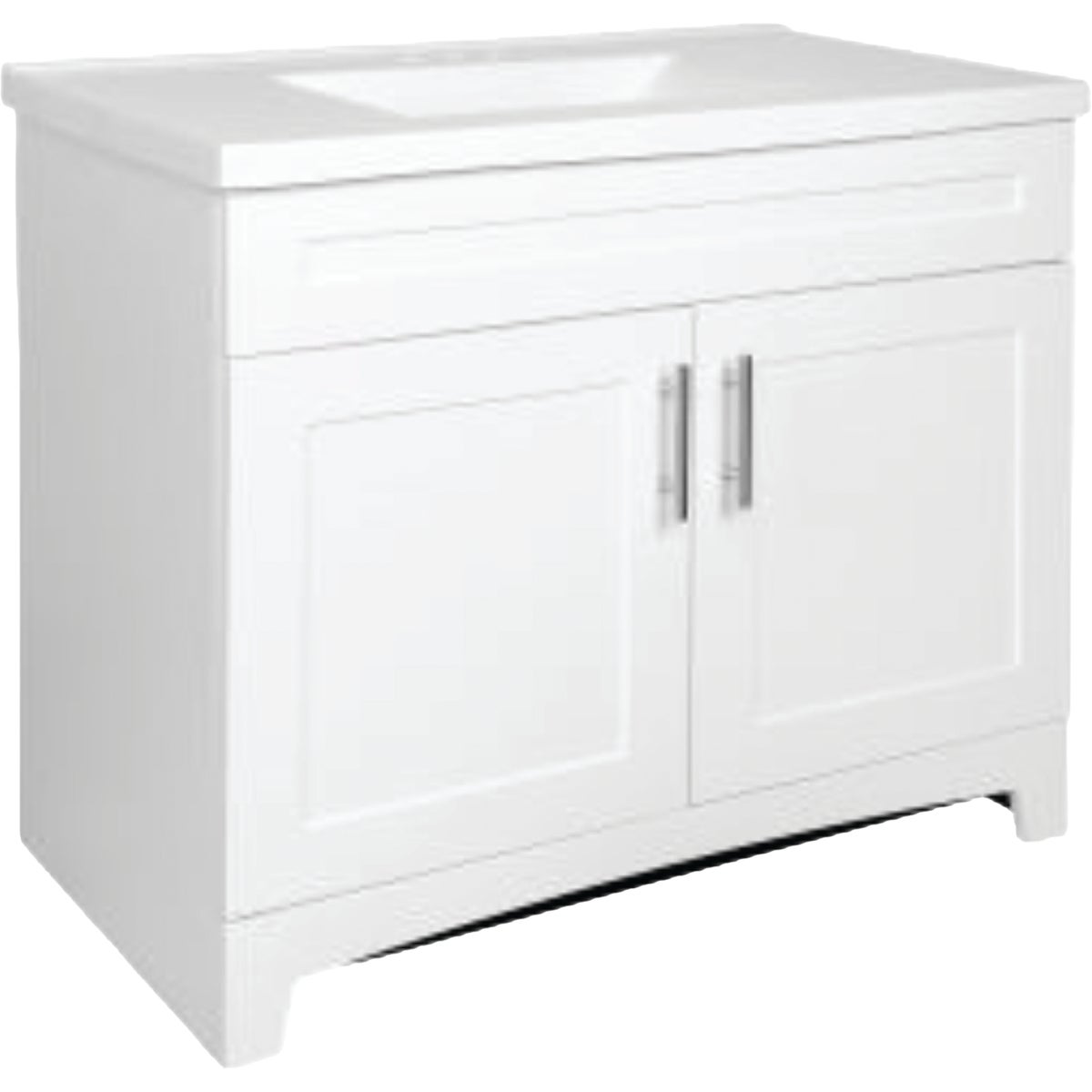 Royal Cabinets White 37 In. W x 19 In. D x 36 In. H Vanity with White Cultured Marble Top Image 2