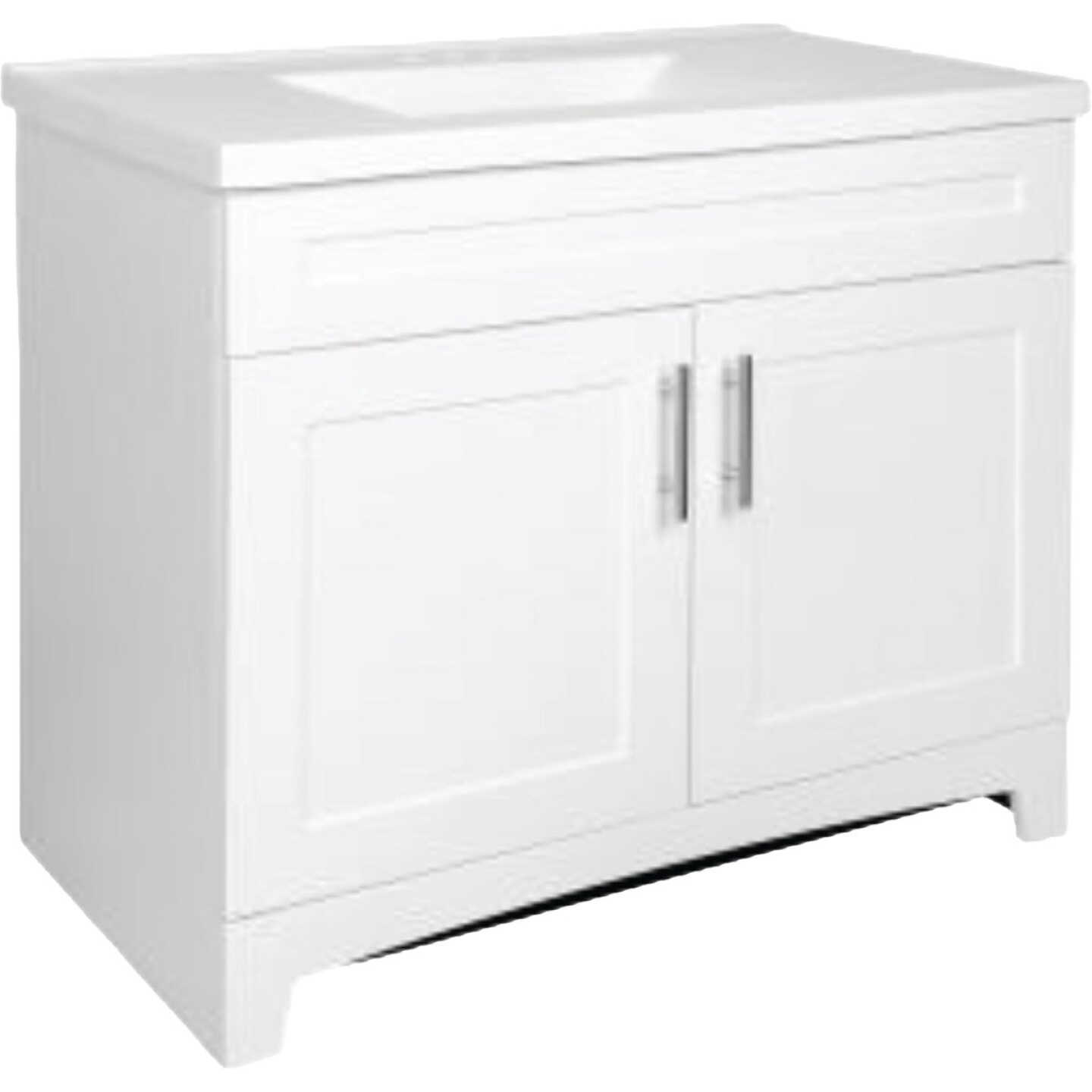 Royal Cabinets White 37 In. W x 19 In. D x 36 In. H Vanity with White Cultured Marble Top Image 2