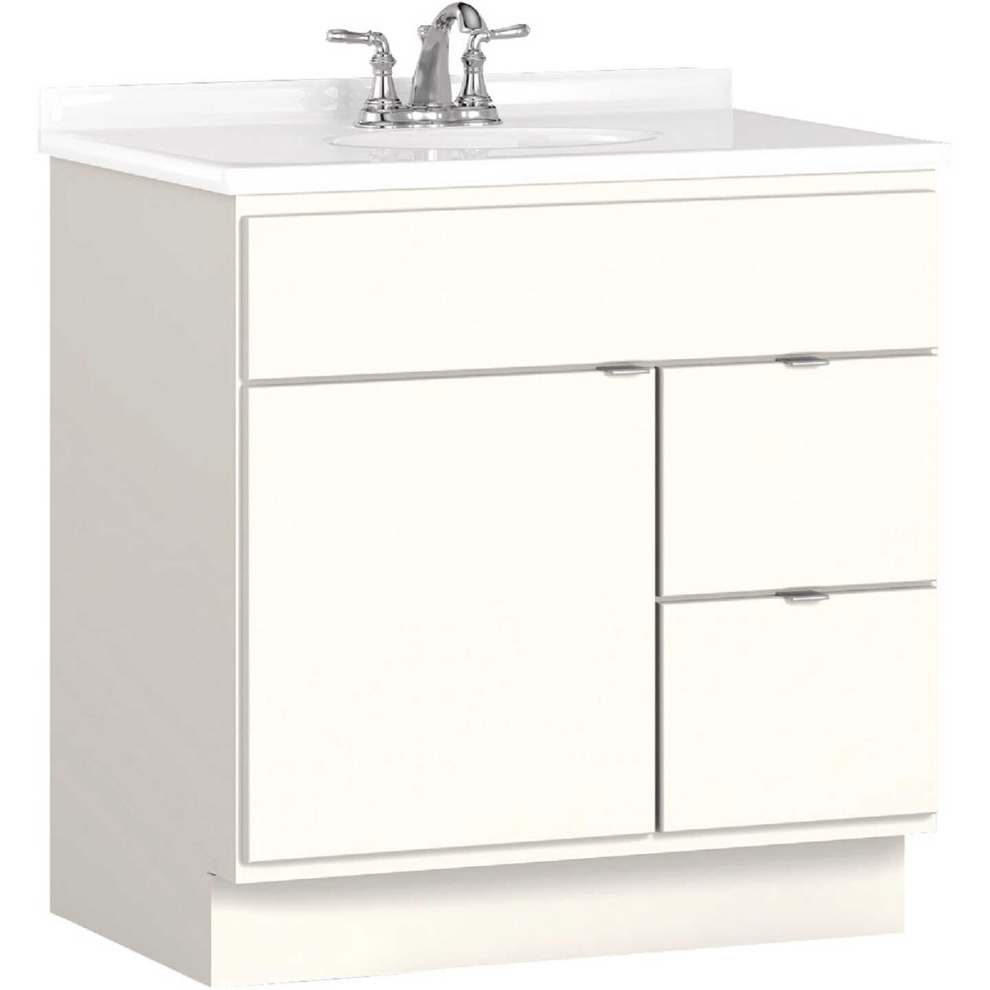 Bertch Riverside 30 In. W x 34-1/2 In. H x 21 In. D White Vanity Base without Top, 2 Door/2 Drawer Image 1