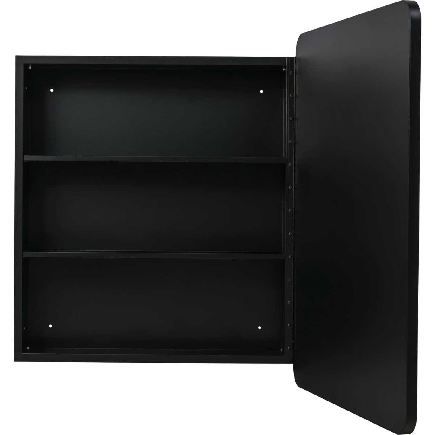 Zenna Home Designer Series Black 24 In. W x 30 In. H x 5 In. D Single Mirror Surface/Recess Mount Rectangle Medicine Cabinet Image 4