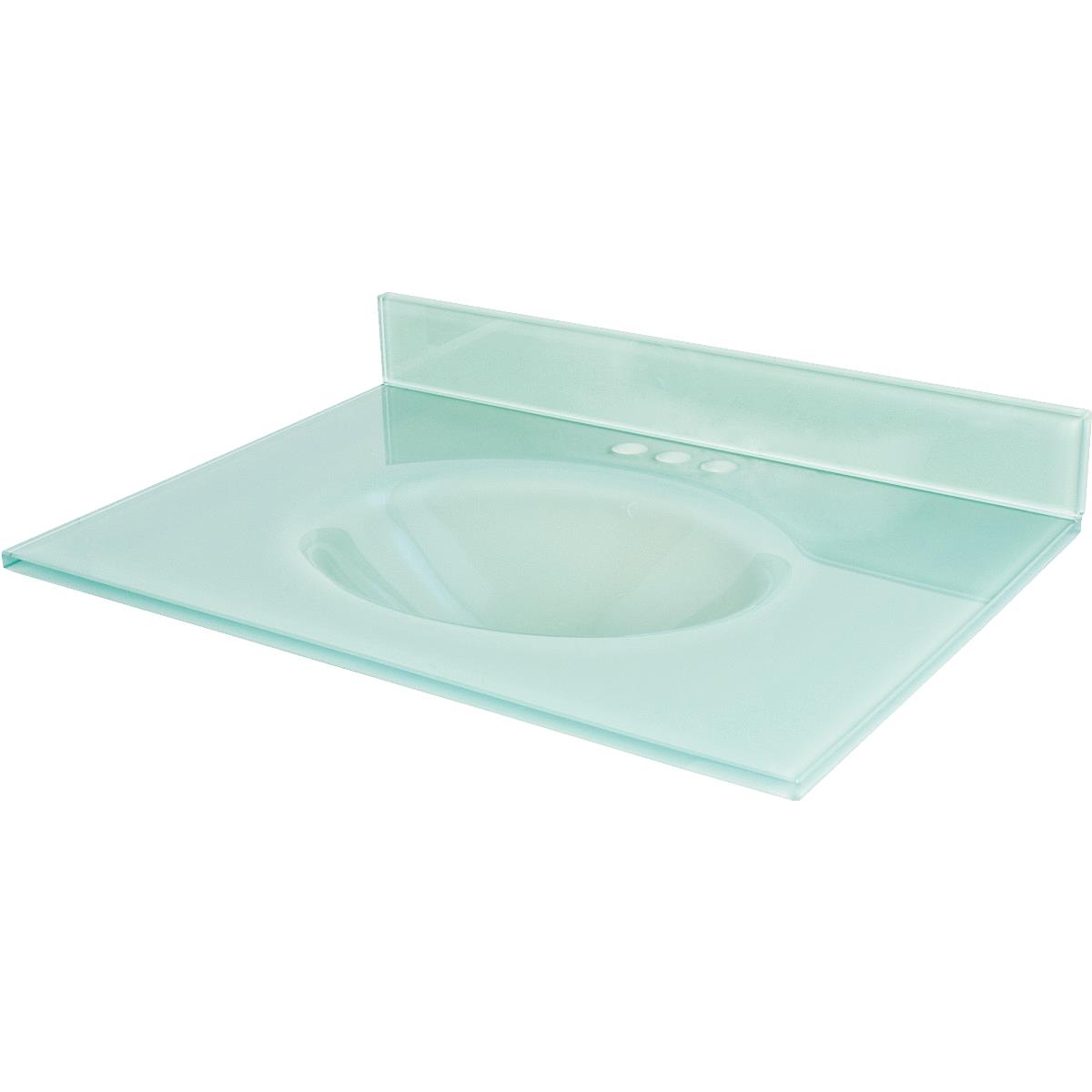 31" WHT GLASS VANITY TOP