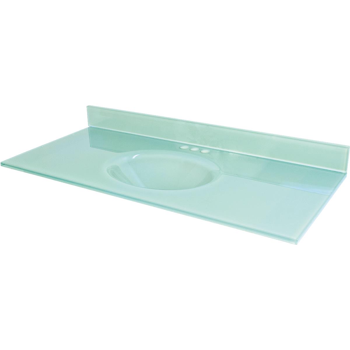 49" WHT GLASS VANITY TOP