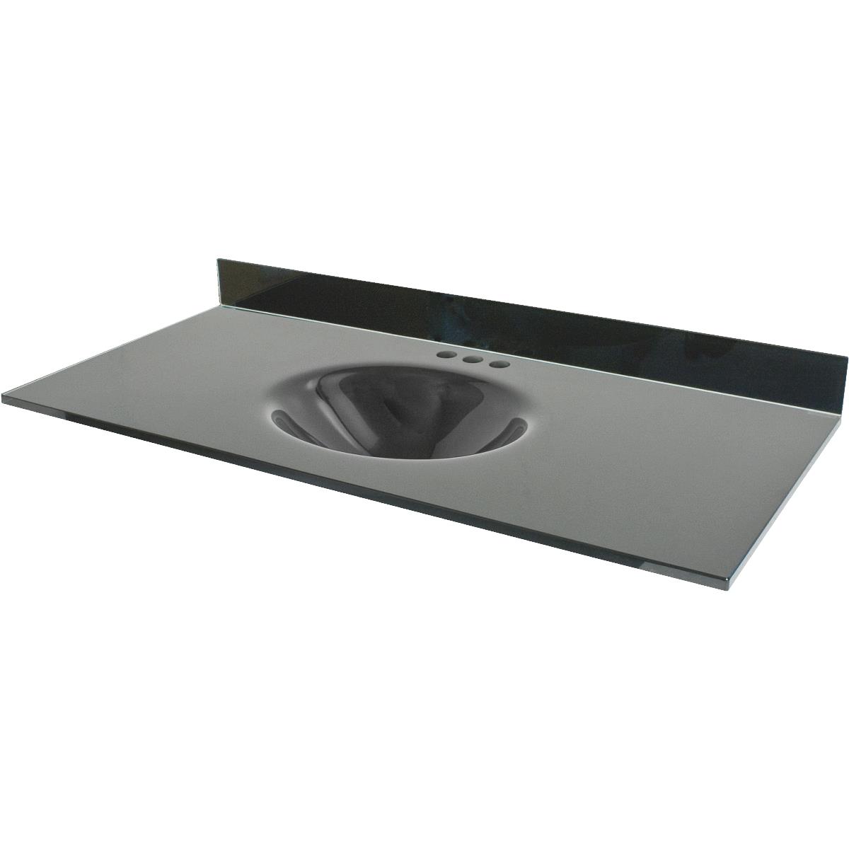 49" BLK GLASS VANITY TOP