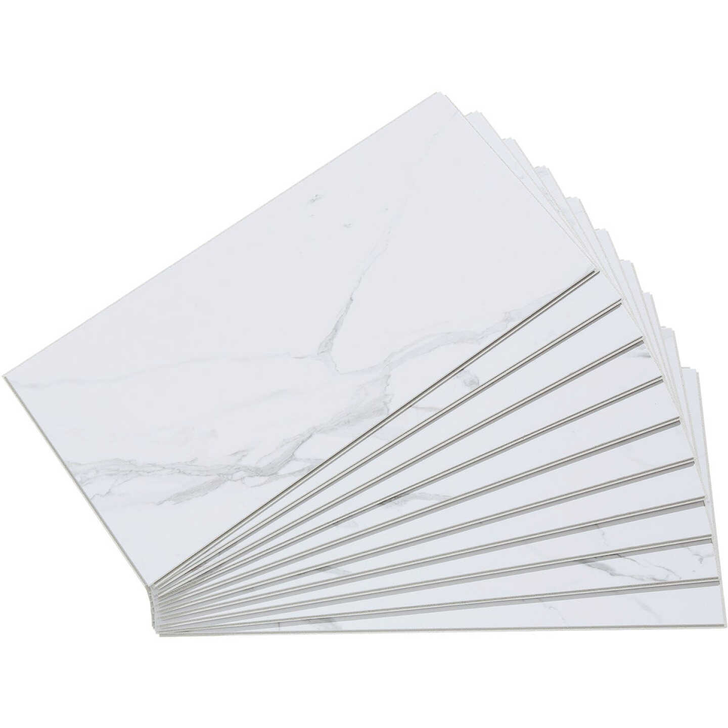 Palisade Carrara 23.2 In. x 11.1 In. Waterproof Interlocking Wall Tile (17.9 Sq. Ft./Case) Image 1
