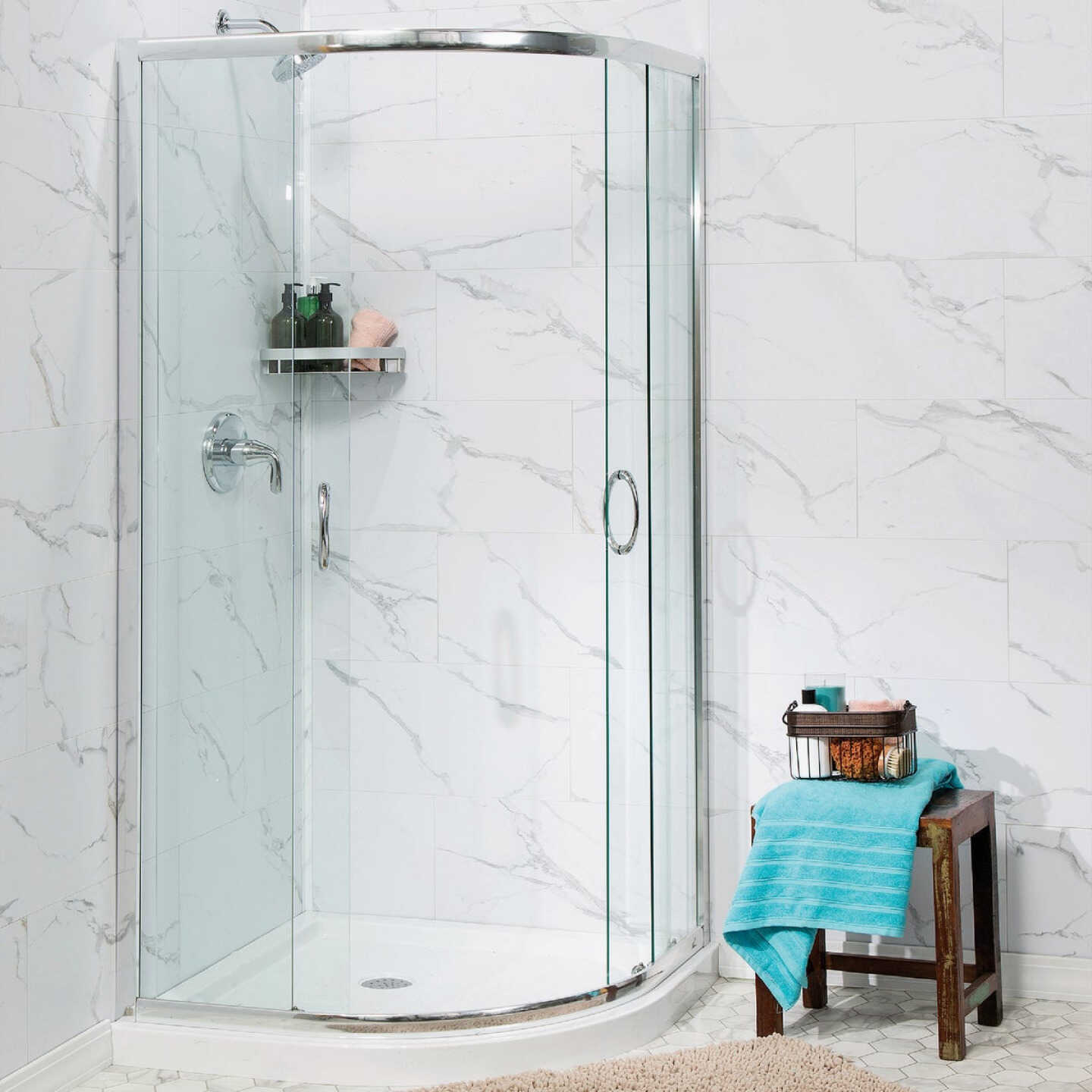 Palisade Carrara 23.2 In. x 11.1 In. Waterproof Interlocking Wall Tile (17.9 Sq. Ft./Case) Image 3