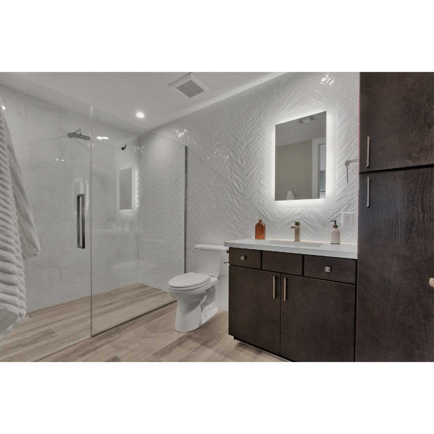 Emser Craft II 3 In. x 12 In. Glossy White Ceramic Wall Tile with Undulating Texture (5.6 Sq. Ft./Case) Image 2
