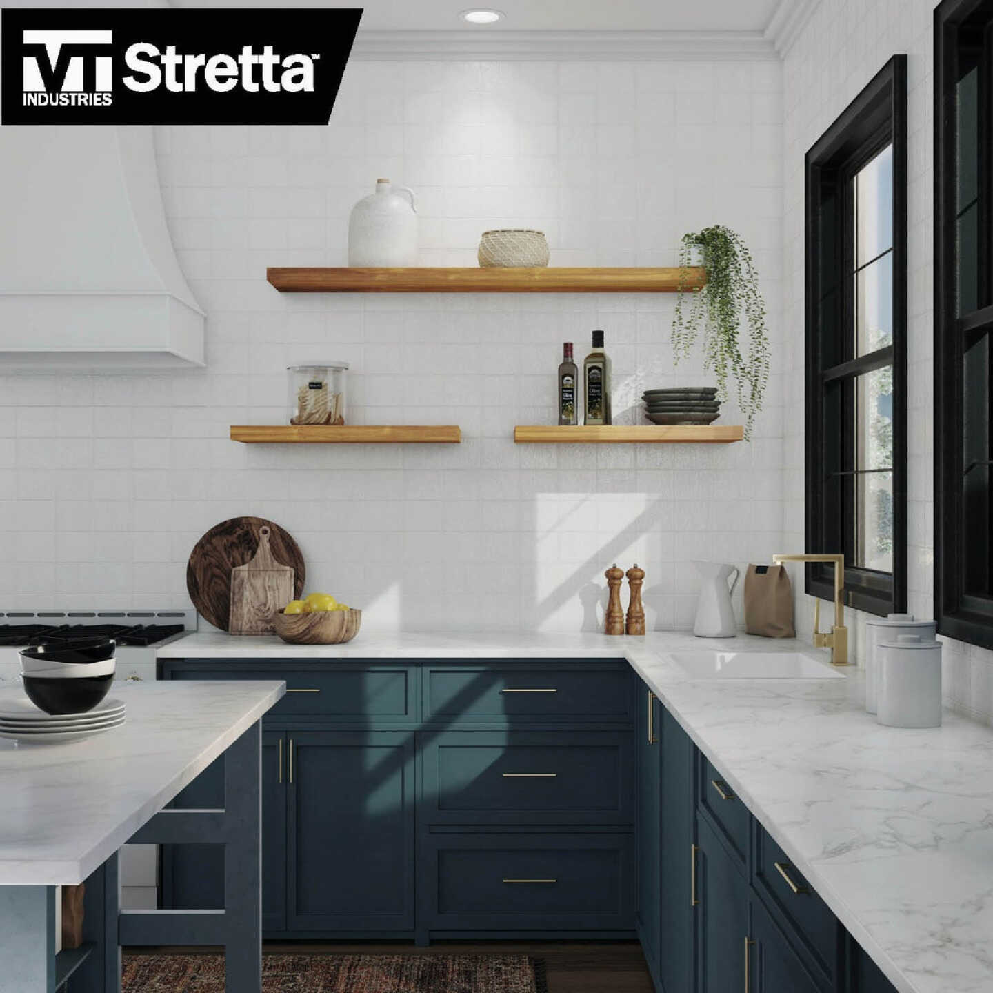 VT Industries Stretta 6 Ft. Laminate White Marble Countertop Image 2