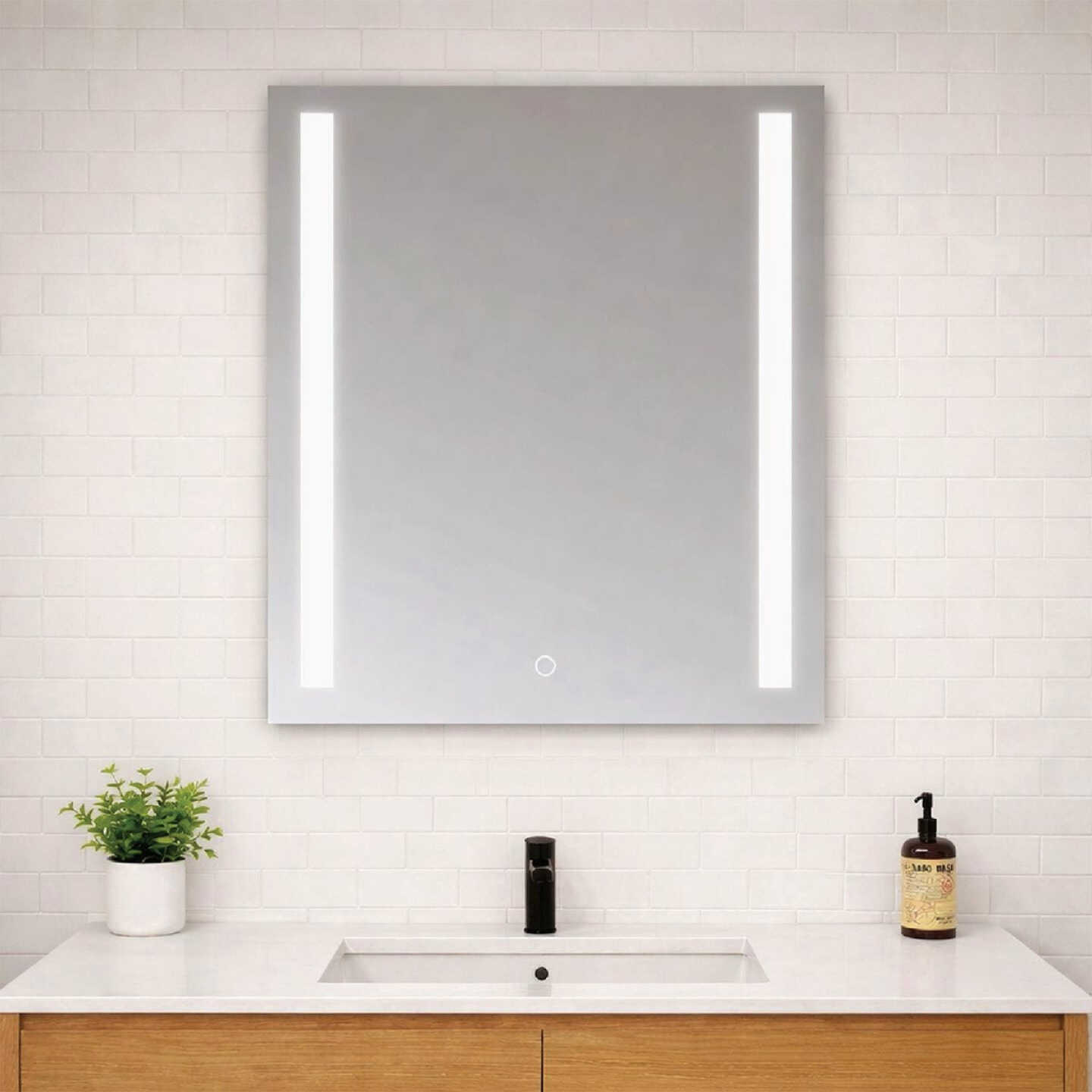 Dweller Ribbon 24 In. x 30 In. Wireless Rechargeable Battery LED Mirror, Frameless Image 2