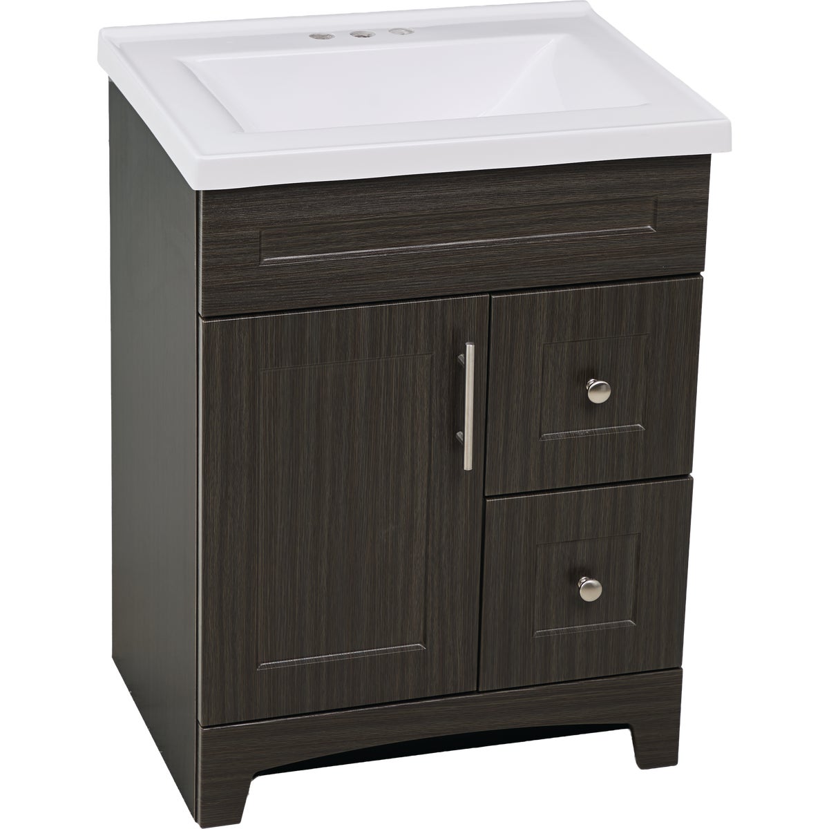 Royal Cabinets Moderna Grigio 31 In. W x 19 In. D x 36 In. H Vanity with White Cultured Marble Top