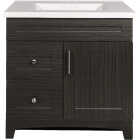 Royal Cabinets Moderna Grigio 31 In. W x 19 In. D x 36 In. H Vanity with White Cultured Marble Top Image 8