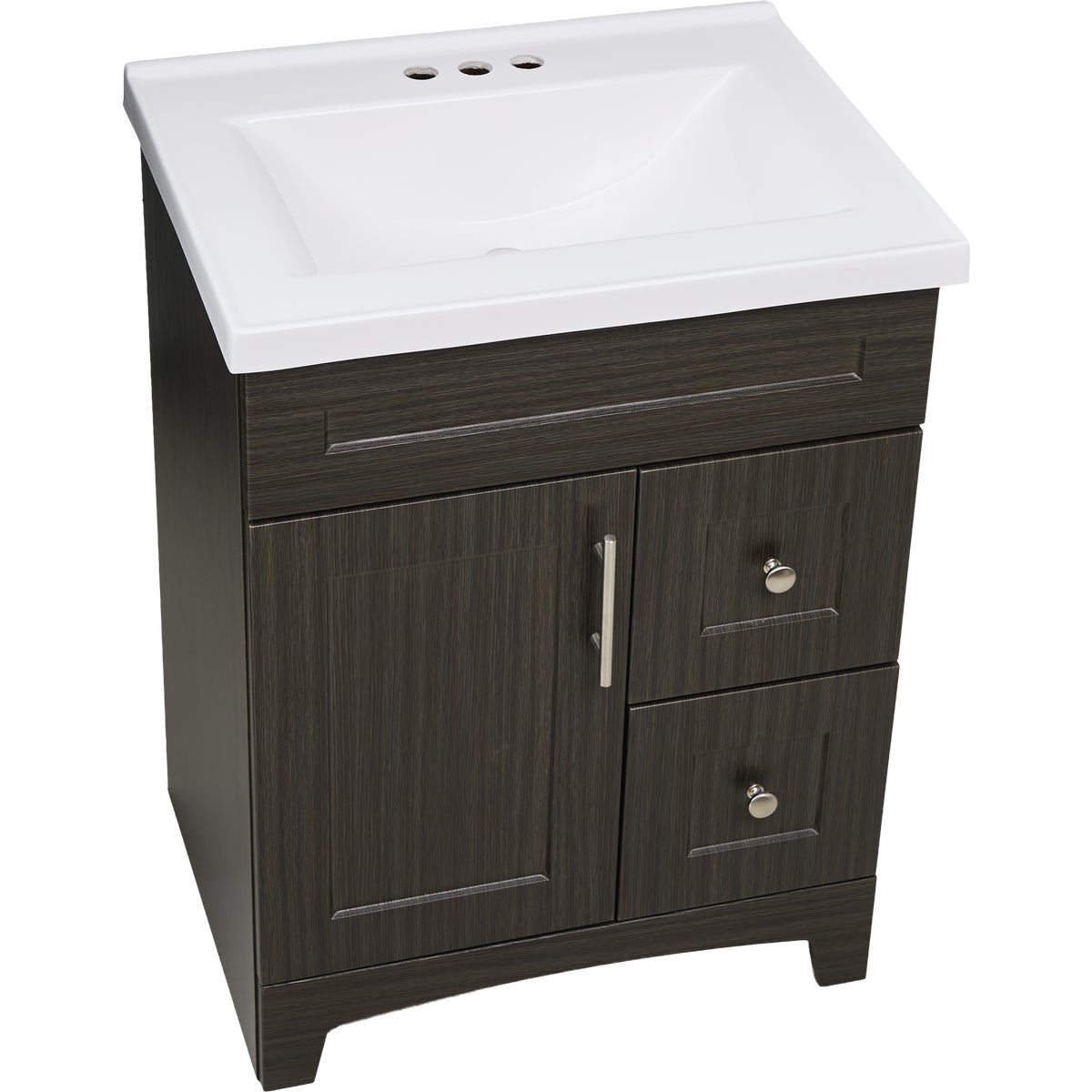 Royal Cabinets Moderna Grigio 31 In. W x 19 In. D x 36 In. H Vanity with White Cultured Marble Top Image 4