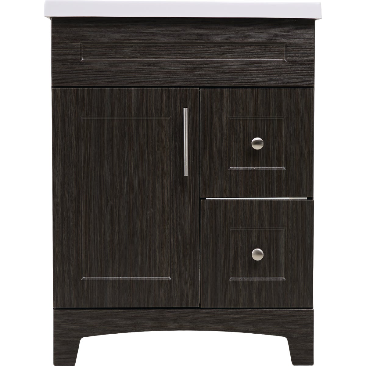 Royal Cabinets Moderna Grigio 31 In. W x 19 In. D x 36 In. H Vanity with White Cultured Marble Top Image 2