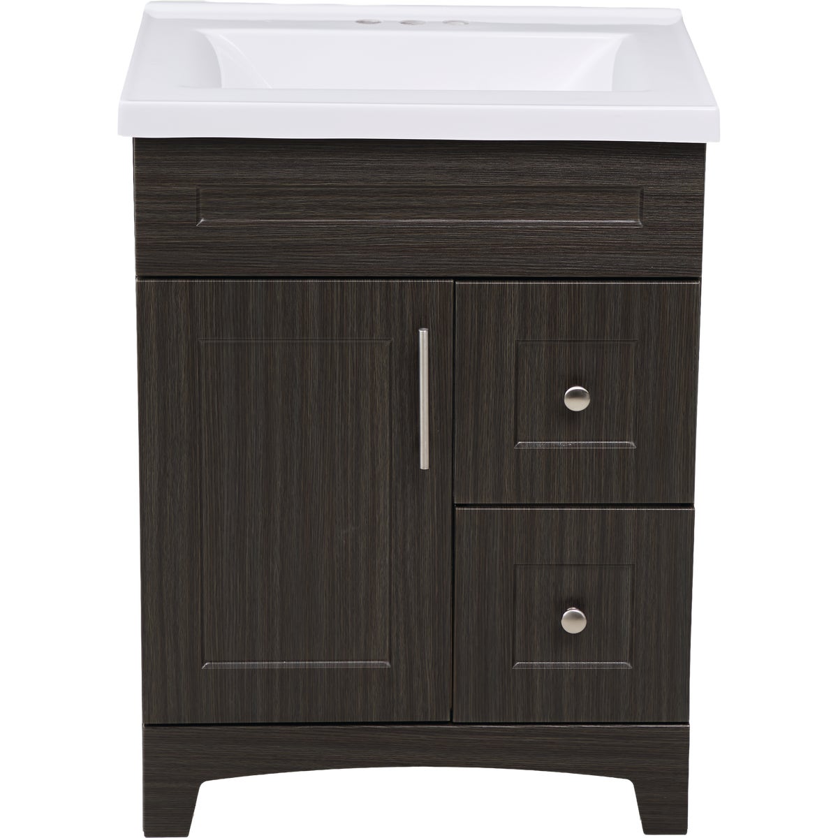 Royal Cabinets Moderna Grigio 31 In. W x 19 In. D x 36 In. H Vanity with White Cultured Marble Top Image 3