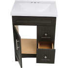 Royal Cabinets Moderna Grigio 31 In. W x 19 In. D x 36 In. H Vanity with White Cultured Marble Top Image 5